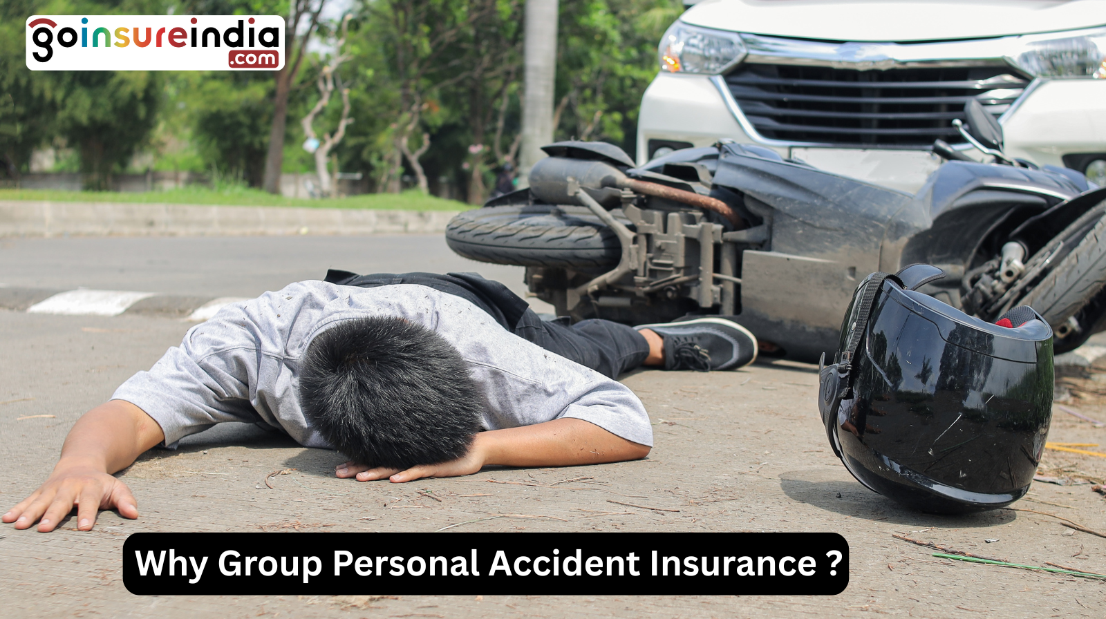 A man with Accident where damaged car and Bike